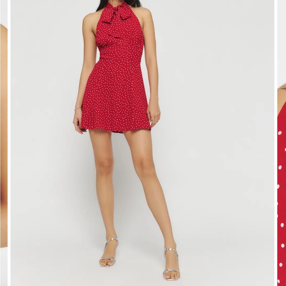 Reformation Aylani Red Polka Dot Mini Dress NWOT